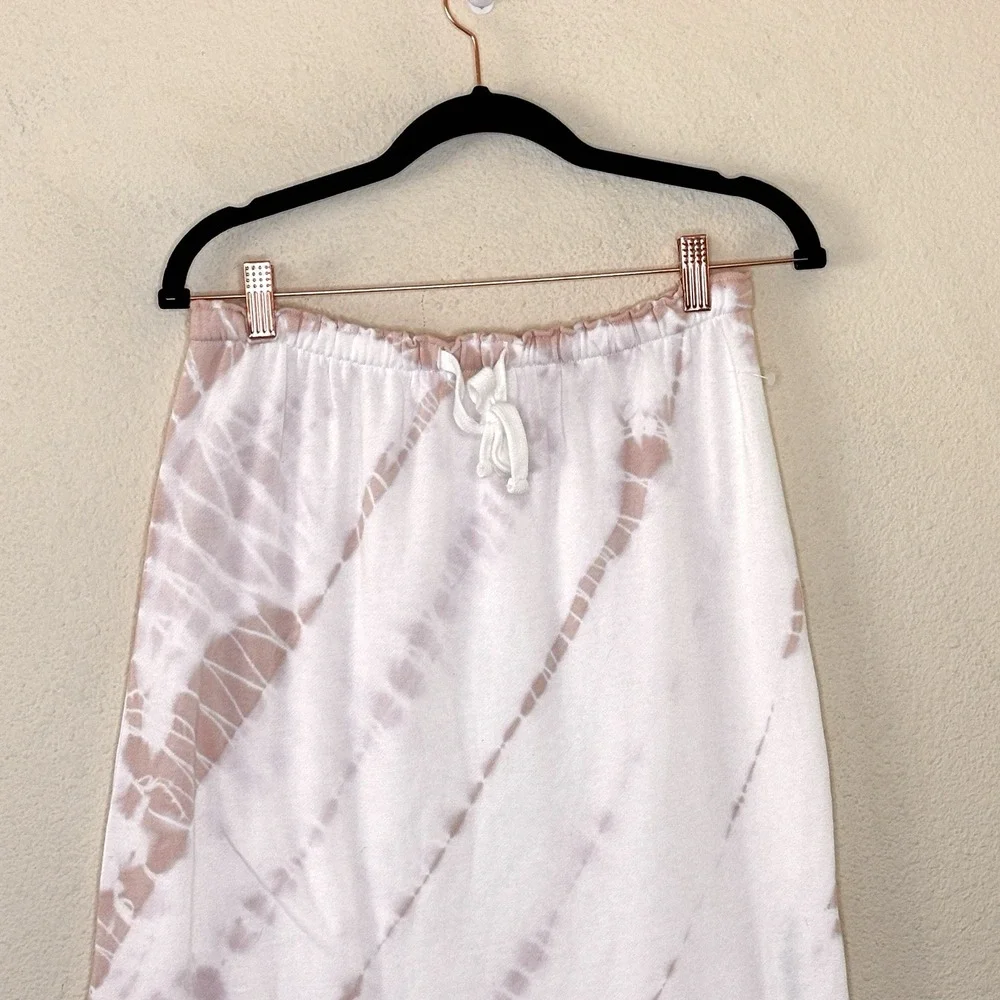 Splendid Womens Celeste Tie Dye Midi Skirt Size M White Pink Athleisure Beach‎